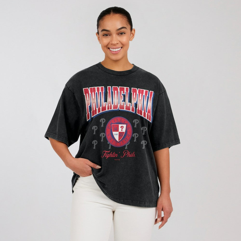 Philadelphia Phillies WEAR by Erin Andrews Women's Oversized Boyfriend T-Shirt | MLB Sale
