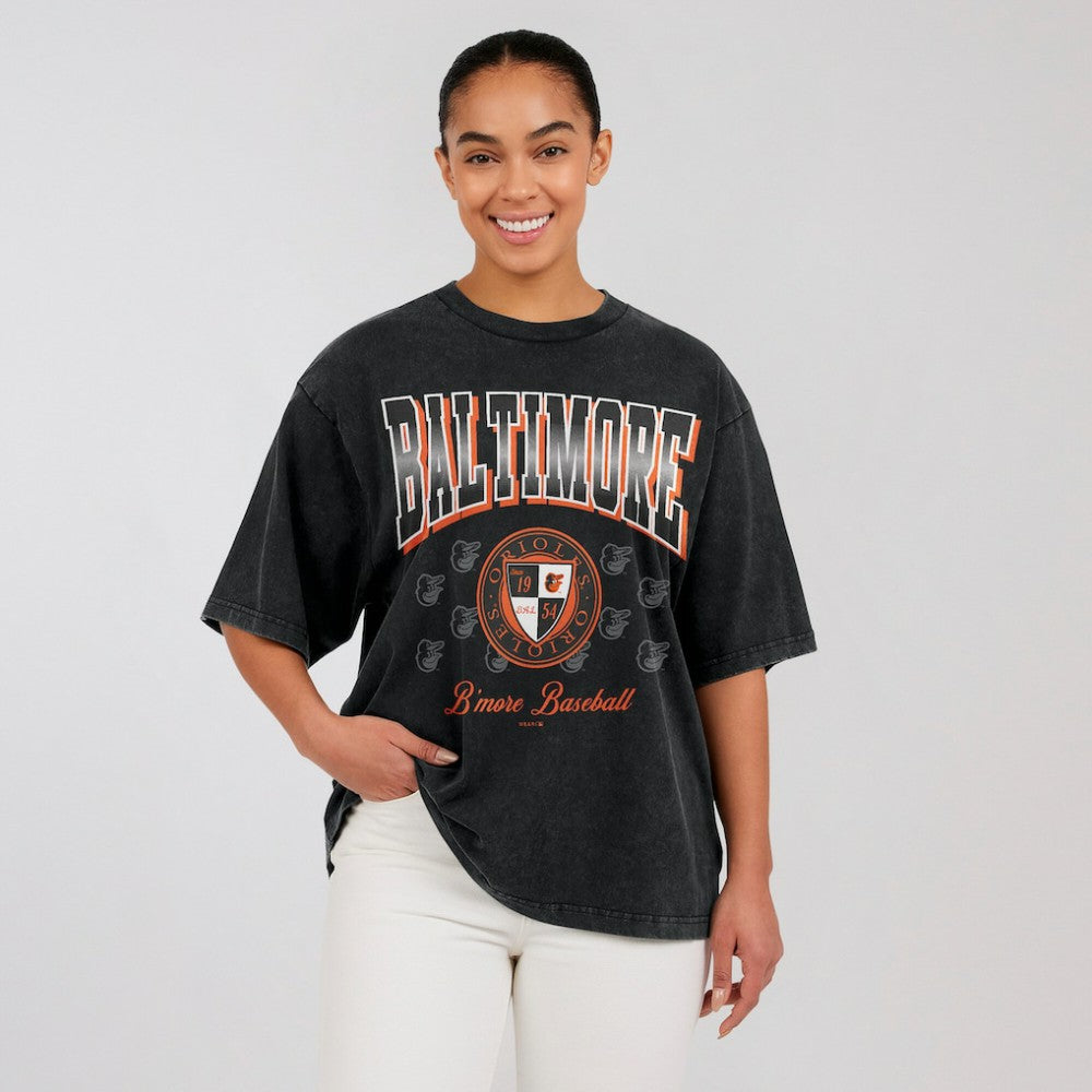 Baltimore Orioles WEAR by Erin Andrews Women's Oversized Boyfriend T-Shirt | MLB Online