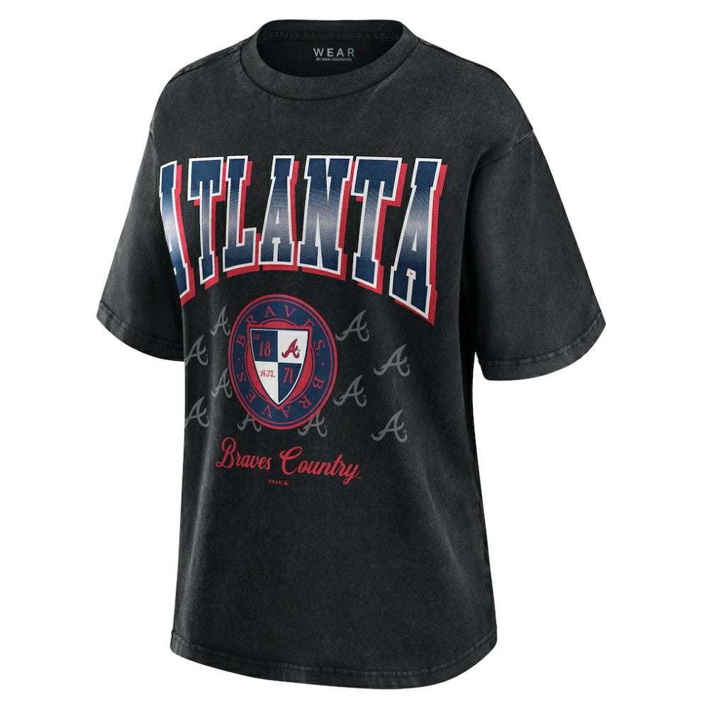 Atlanta Braves WEAR by Erin Andrews Women's Oversized Boyfriend T-Shirt | MLB Discount