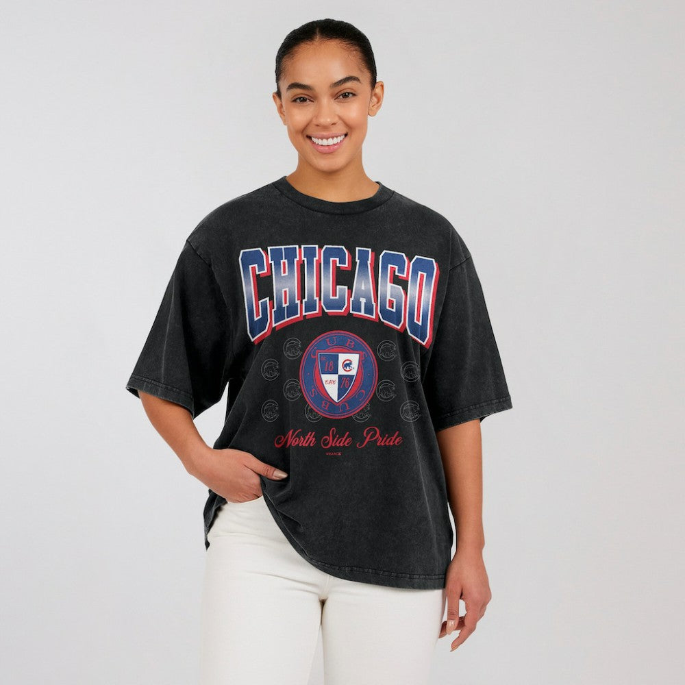 Chicago Cubs WEAR by Erin Andrews Women's Oversized Boyfriend T-Shirt | MLB For sale