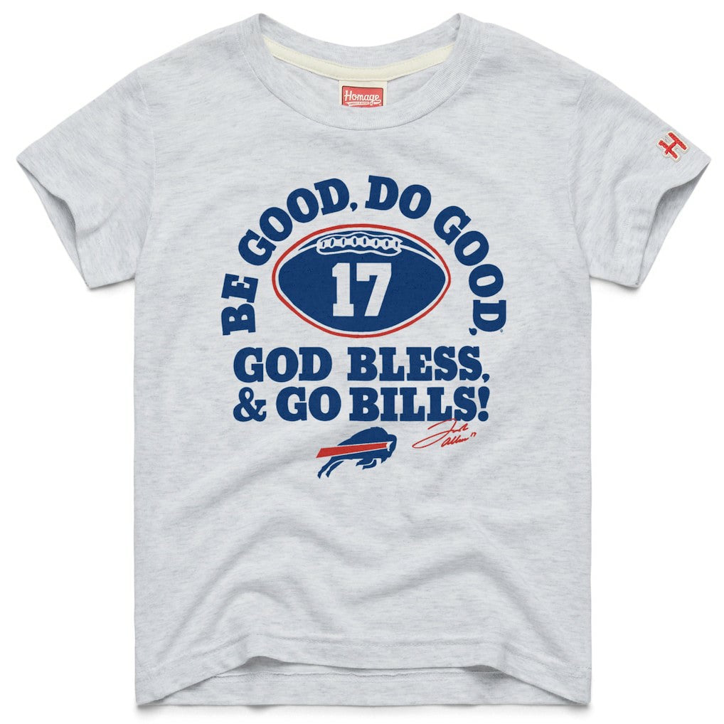 Buffalo Bills  Josh Allen  Homage Youth Be Good Do Good Signature Tri-Blend T-Shirt