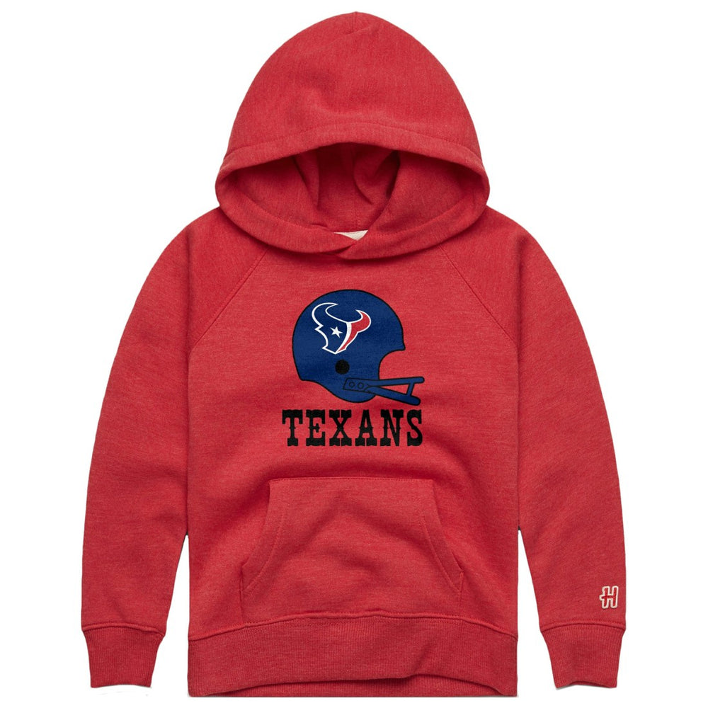 Houston Texans  Homage Youth Big Helmet Tri-Blend Hoodie