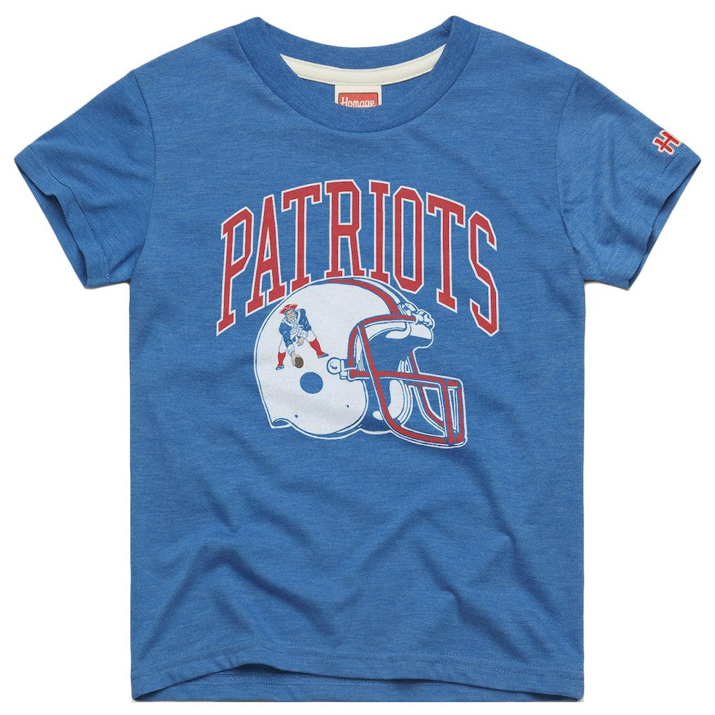 New England Patriots  Homage Youth Helmet Retro Tri-Blend T-Shirt