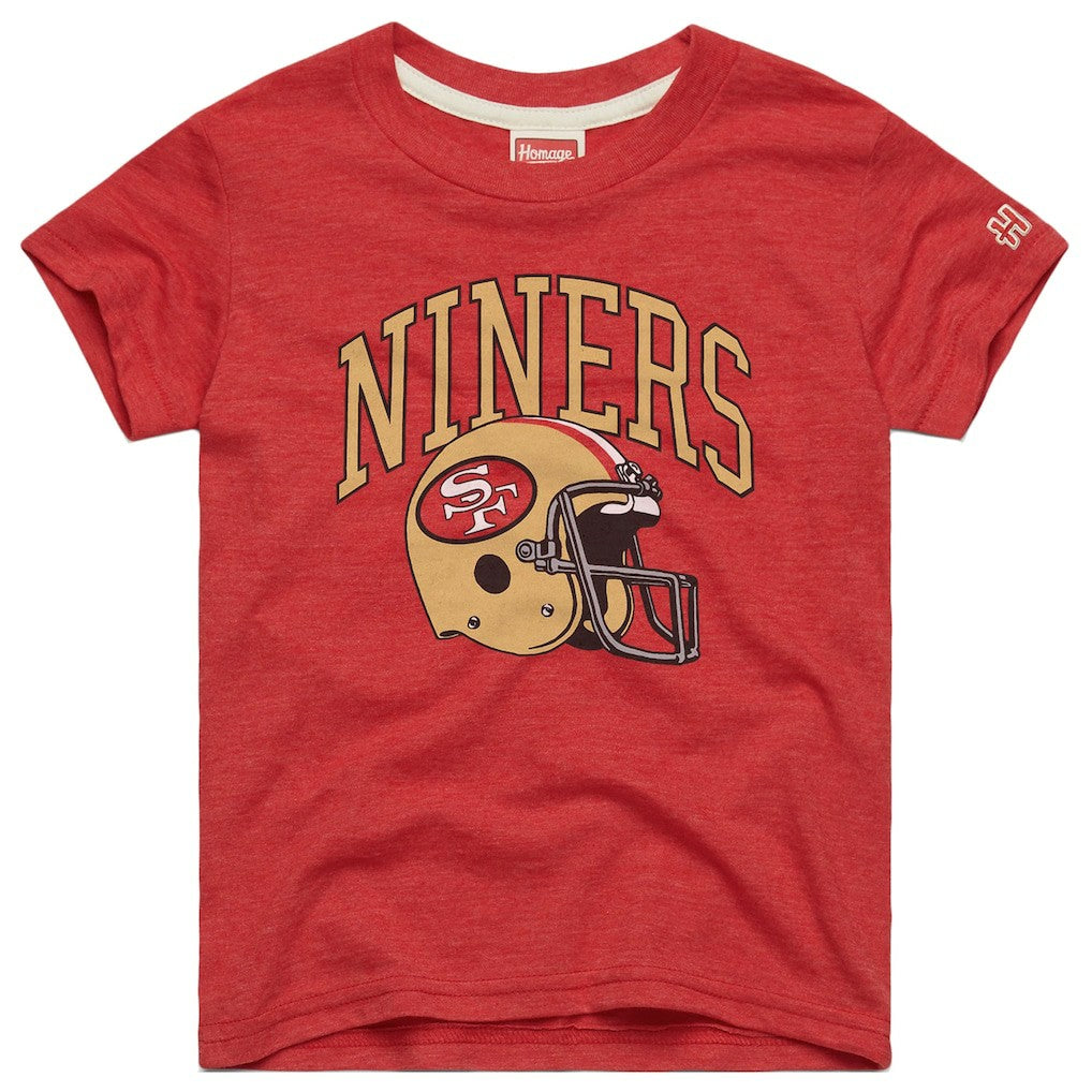 San Francisco 49ers  Homage Youth Helmet Retro Tri-Blend T-Shirt