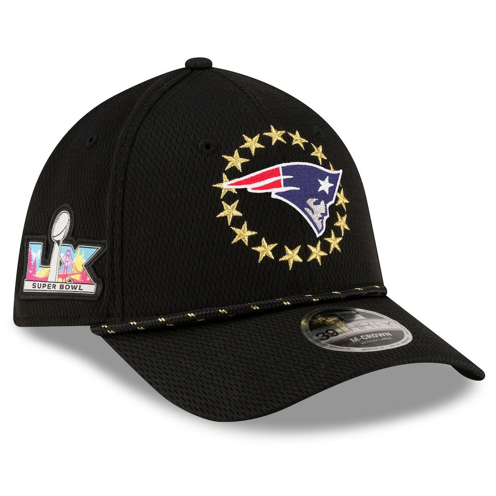 New England Patriots New Era Super Bowl LX 39THIRTY M-Crown Rope Flex Hat