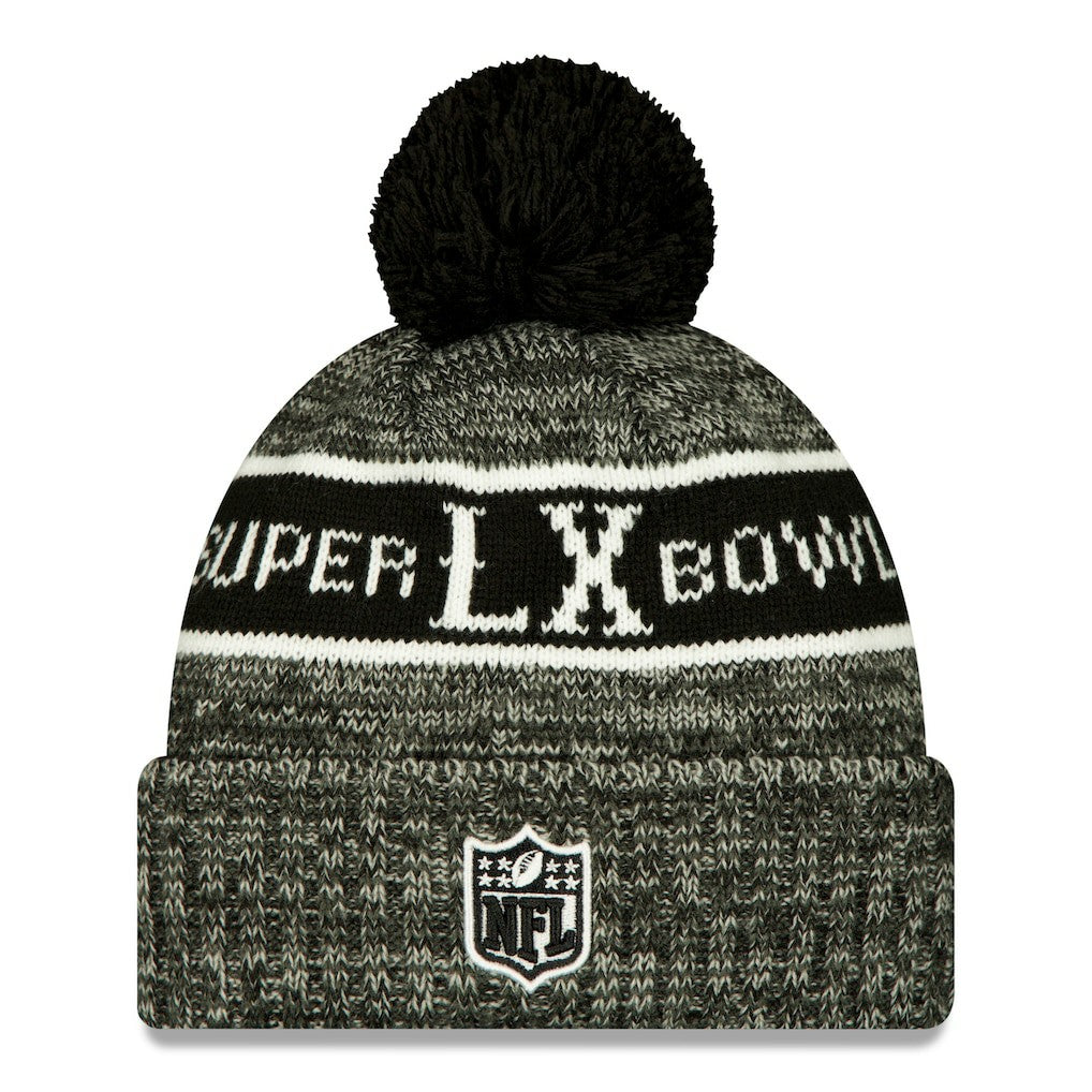 New England Patriots New Era Super Bowl LX Cuffed Knit Hat with Pom
