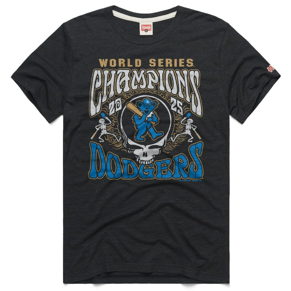 Los Angeles Dodgers x Grateful Dead Homage 2026 Gold Collection Label Tri-Blend T-Shirt | MLB US