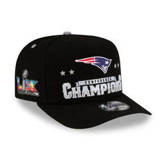 New England Patriots New Era 2025 AFC Champions Locker Room Trophy Collection A-Frame 9FIFTY Snapback Hat
