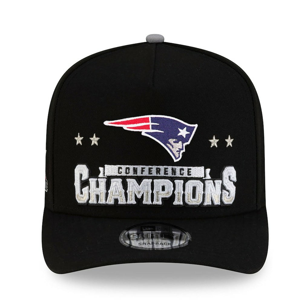 New England Patriots New Era 2025 AFC Champions Locker Room Trophy Collection A-Frame 9FIFTY Snapback Hat