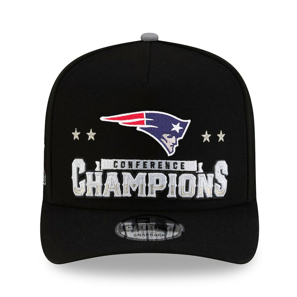 New England Patriots New Era 2025 AFC Champions Locker Room Trophy Collection A-Frame 9FIFTY Snapback Hat