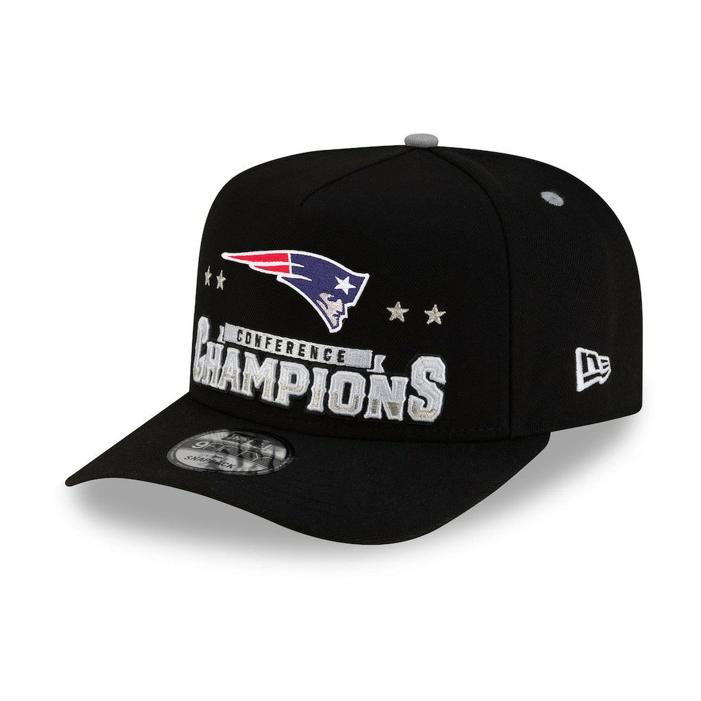 New England Patriots New Era 2025 AFC Champions Locker Room Trophy Collection A-Frame 9FIFTY Snapback Hat