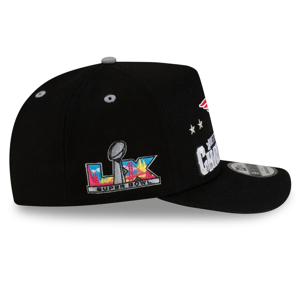 New England Patriots New Era 2025 AFC Champions Locker Room Trophy Collection A-Frame 9FIFTY Snapback Hat