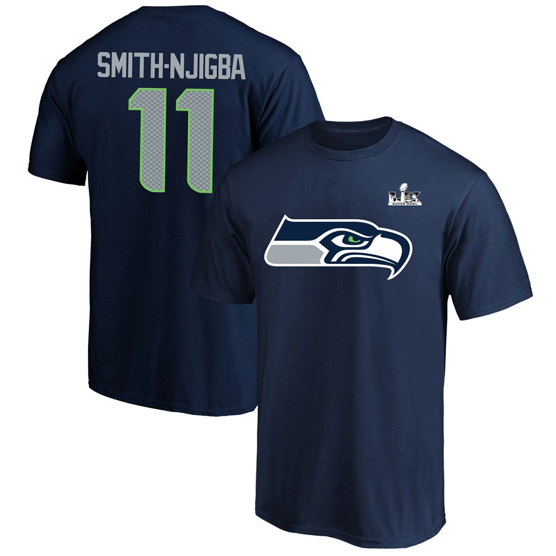 Seattle Seahawks Fanatics Jaxon Smith-Njigba  Super Bowl LX Patch Big & Tall Name & Number T-Shirt