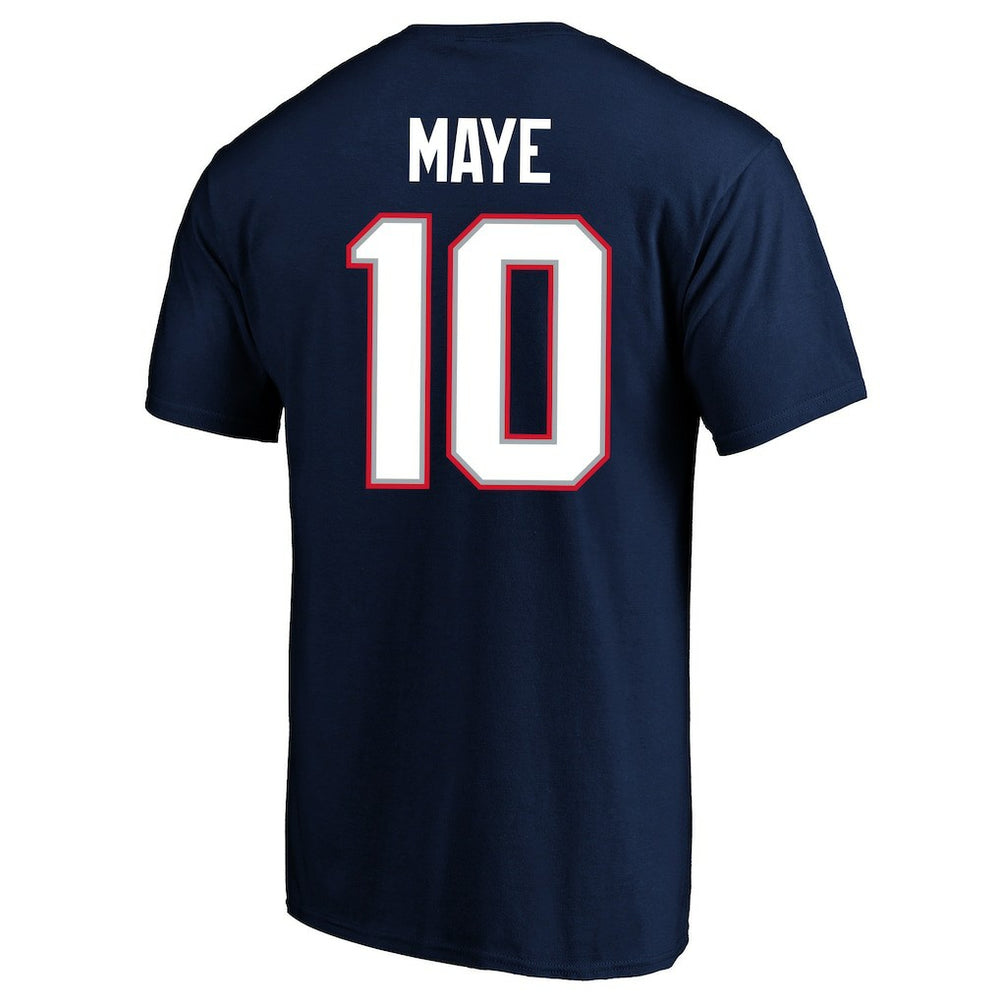 New England Patriots Fanatics Drake Maye  Super Bowl LX Patch Big & Tall Name & Number T-Shirt