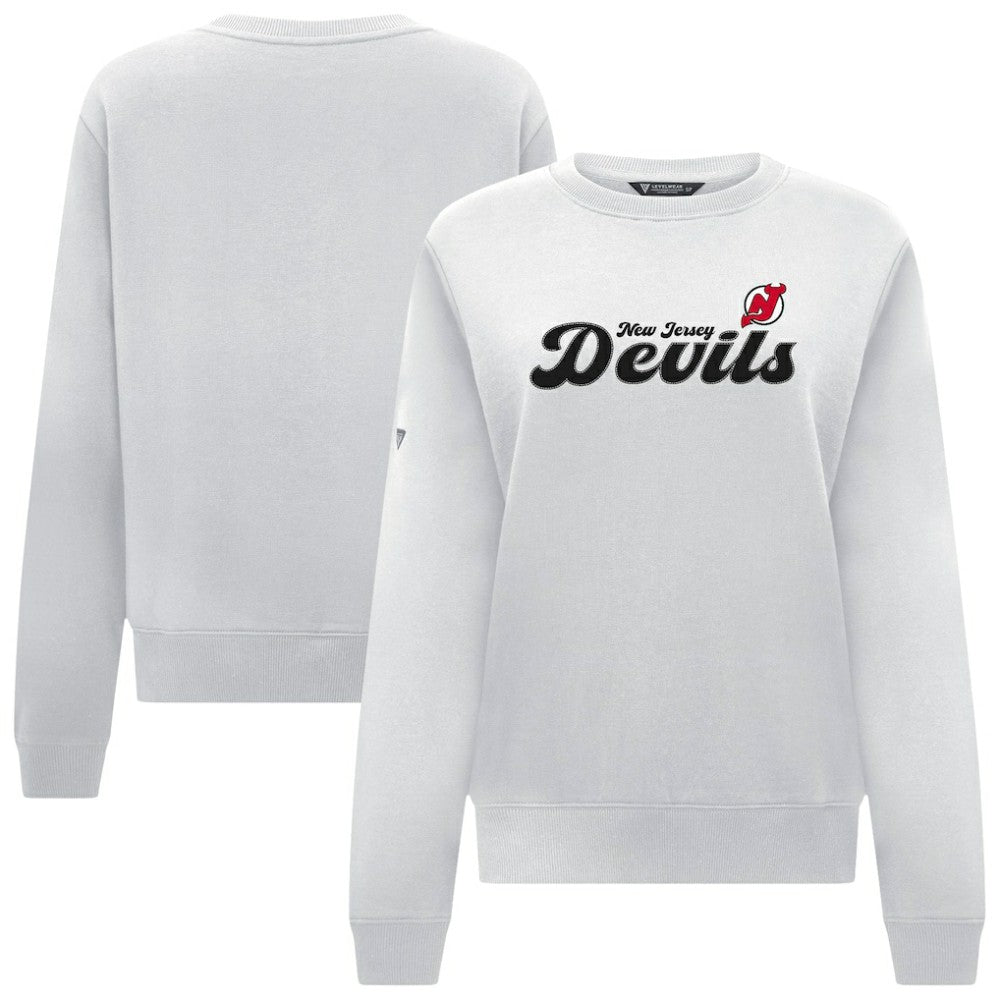 New Jersey Devils Levelwear Women's Yvette Big Script Tri-Blend Sweatshirt For Sale