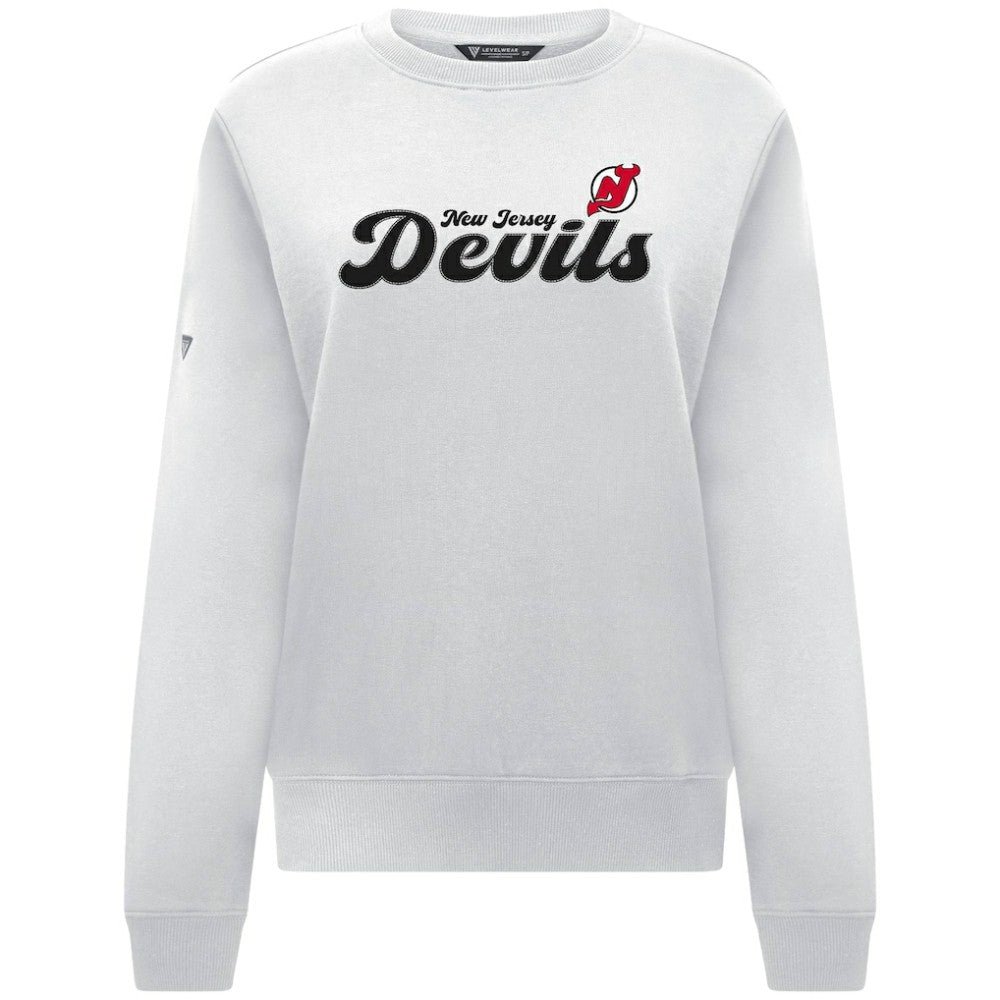 New Jersey Devils Levelwear Women's Yvette Big Script Tri-Blend Sweatshirt For Sale