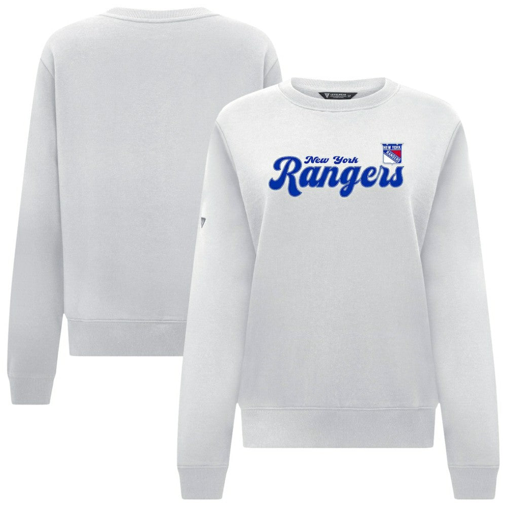 New York Rangers Levelwear Women's Yvette Big Script Tri-Blend Sweatshirt Outlet