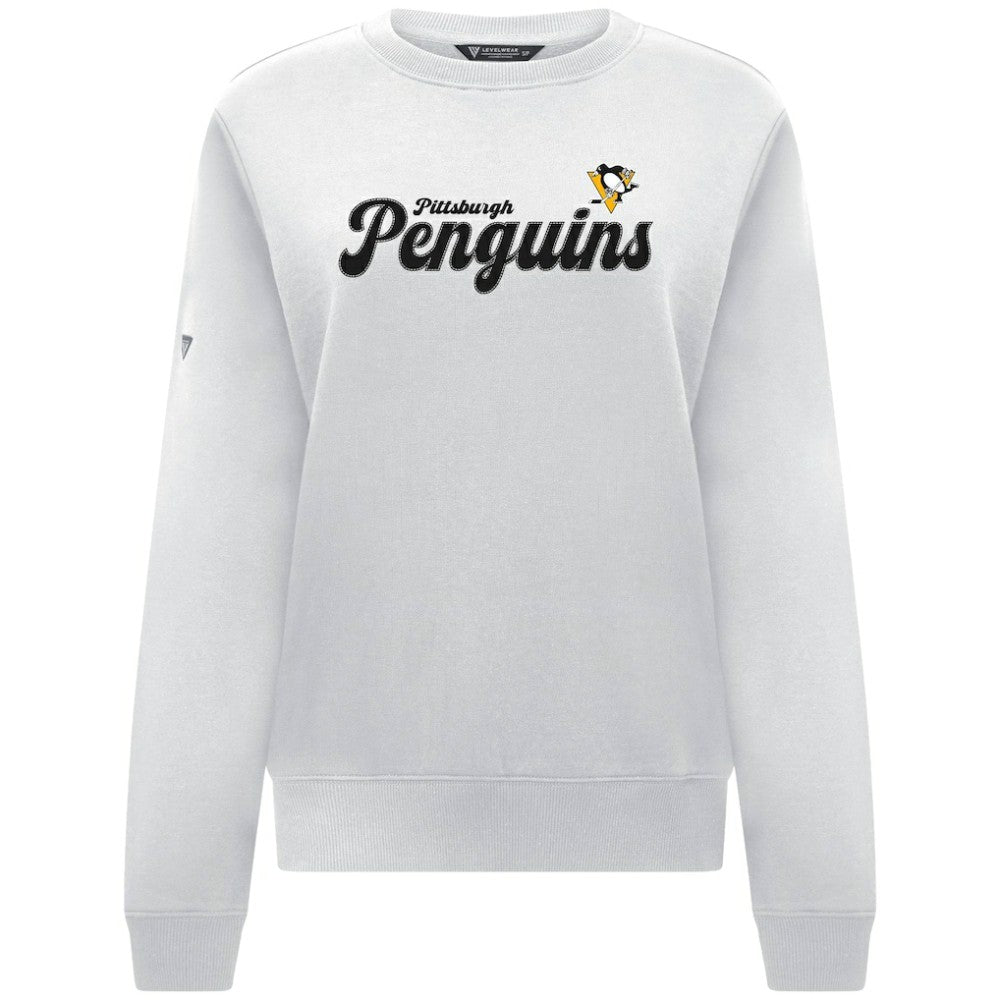 Pittsburgh Penguins Levelwear Women's Yvette Big Script Tri-Blend Sweatshirt For Sale