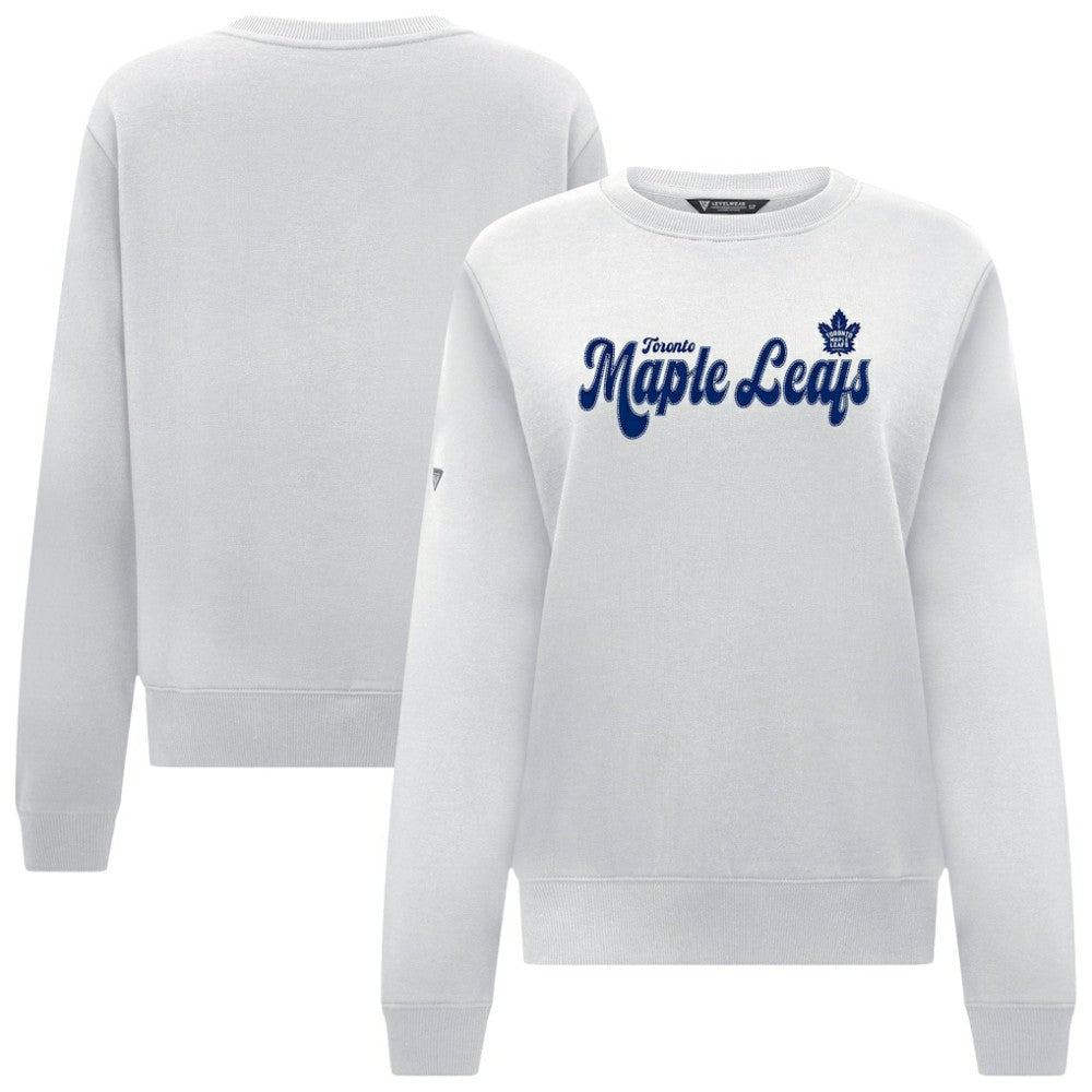 Toronto Maple Leafs Levelwear Women's Yvette Big Script Tri-Blend Sweatshirt For Sale