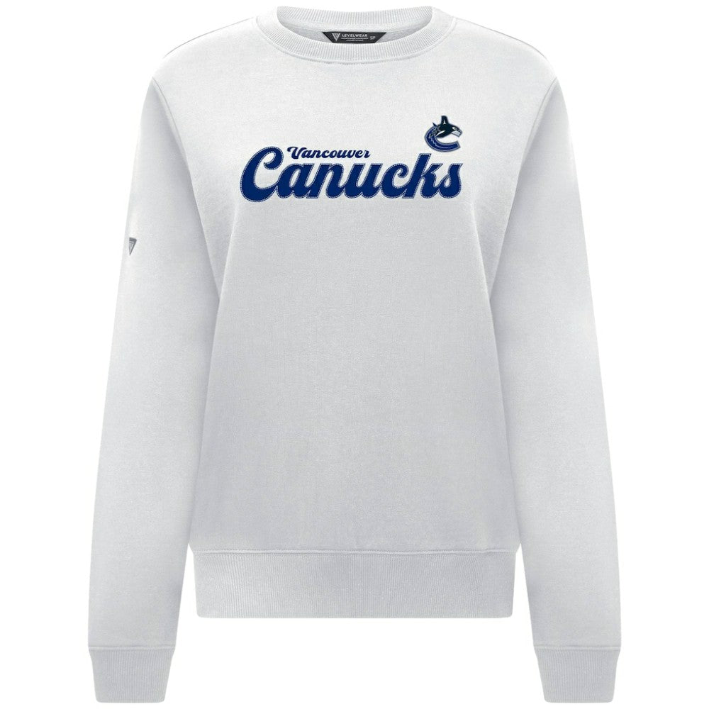 Vancouver Canucks Levelwear Women's Yvette Big Script Tri-Blend Sweatshirt Outlet