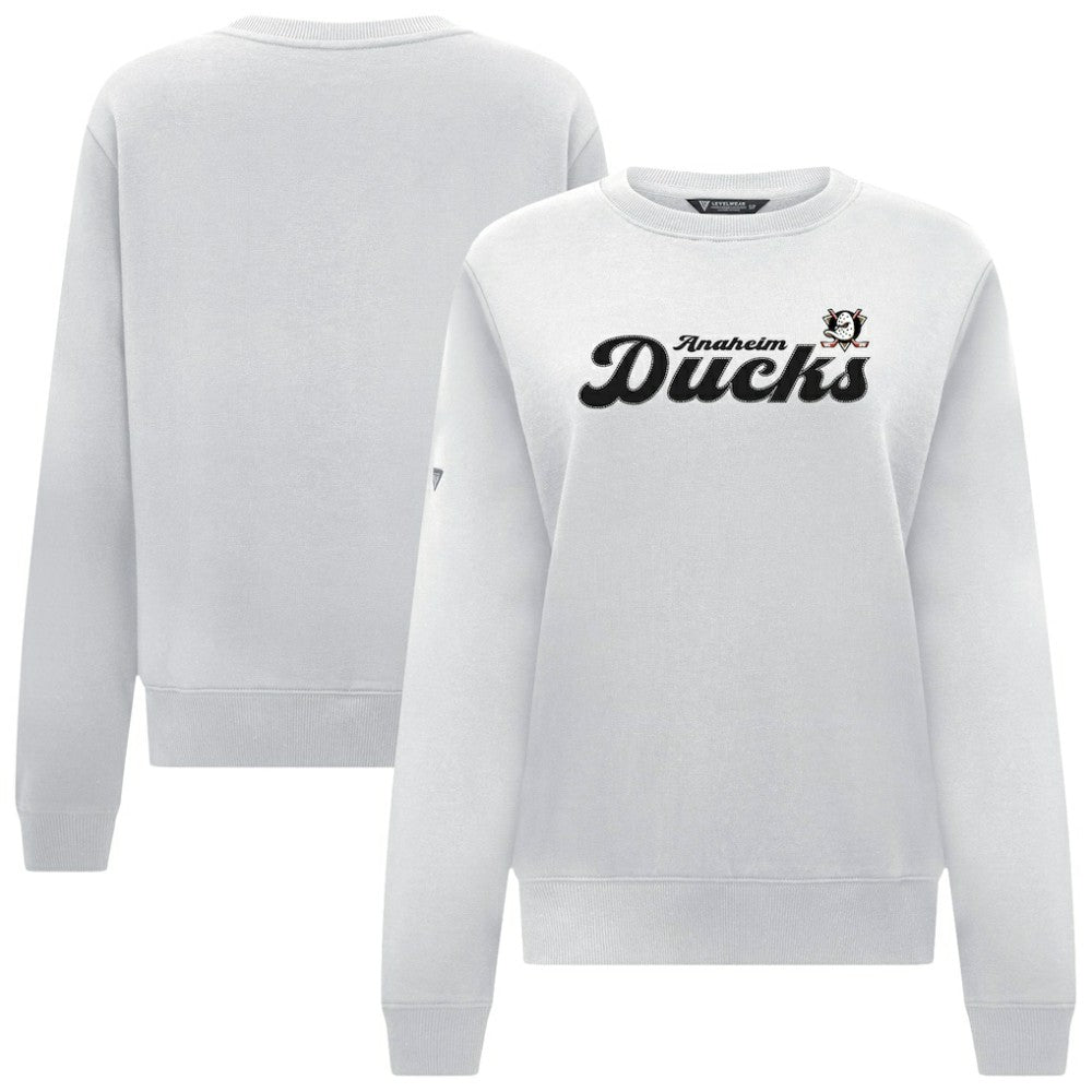 Anaheim Ducks Levelwear Women's Yvette Big Script Tri-Blend Sweatshirt Outlet