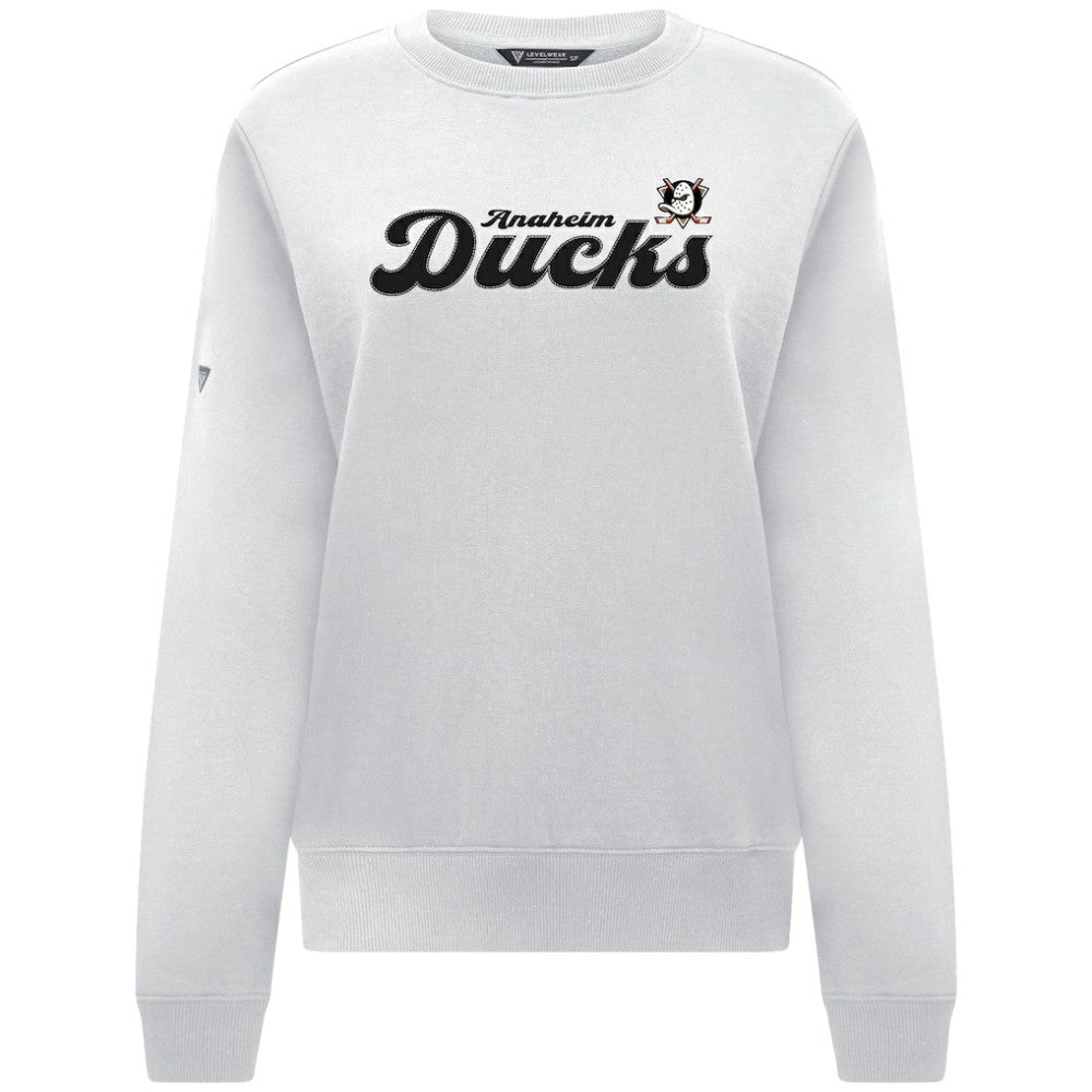Anaheim Ducks Levelwear Women's Yvette Big Script Tri-Blend Sweatshirt Outlet