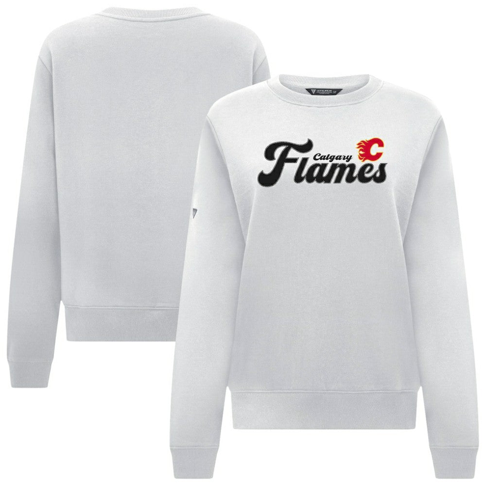 Calgary Flames Levelwear Women's Yvette Big Script Tri-Blend Sweatshirt Online