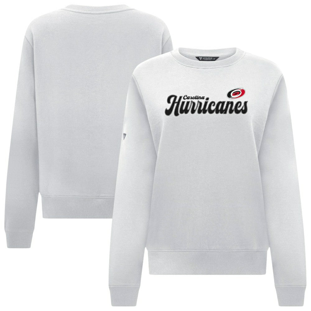Carolina Hurricanes Levelwear Women's Yvette Big Script Tri-Blend Sweatshirt On Sale