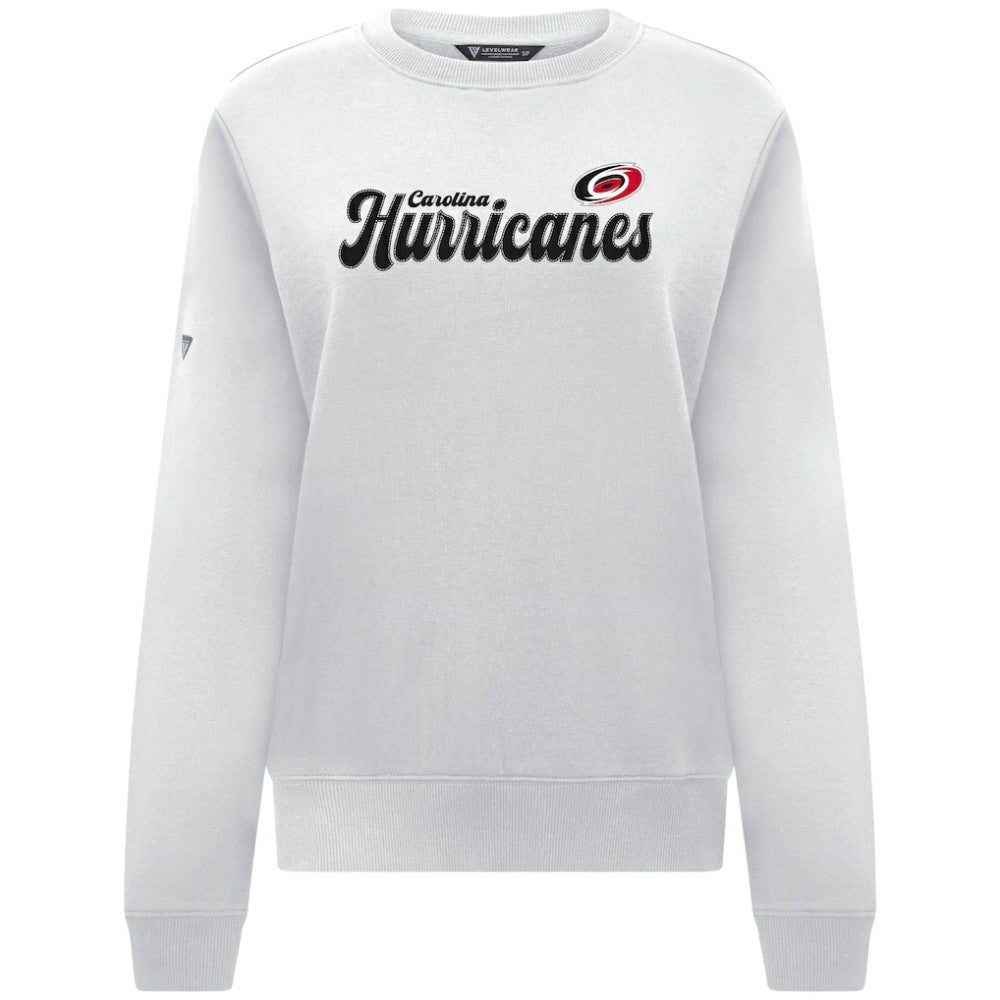 Carolina Hurricanes Levelwear Women's Yvette Big Script Tri-Blend Sweatshirt On Sale