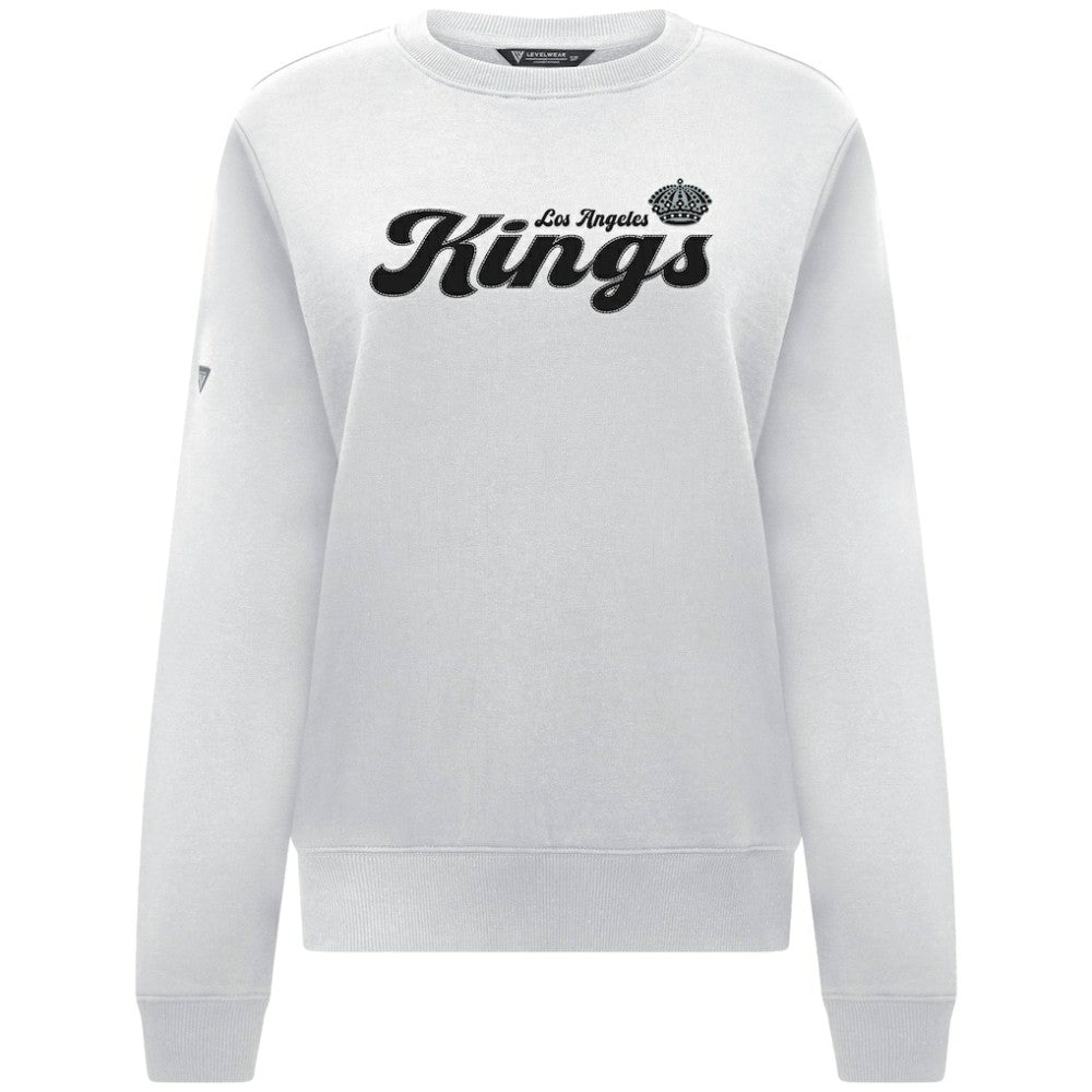 Los Angeles Kings Levelwear Women's Yvette Big Script Tri-Blend Sweatshirt For Sale