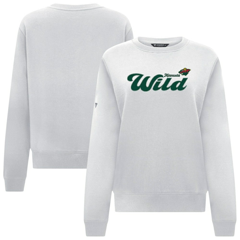 Minnesota Wild Levelwear Women's Yvette Big Script Tri-Blend Sweatshirt Outlet
