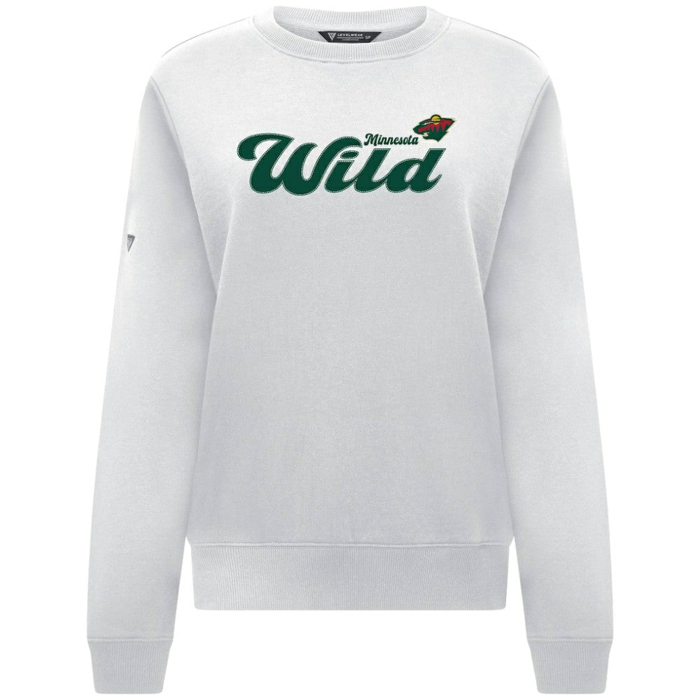 Minnesota Wild Levelwear Women's Yvette Big Script Tri-Blend Sweatshirt Outlet