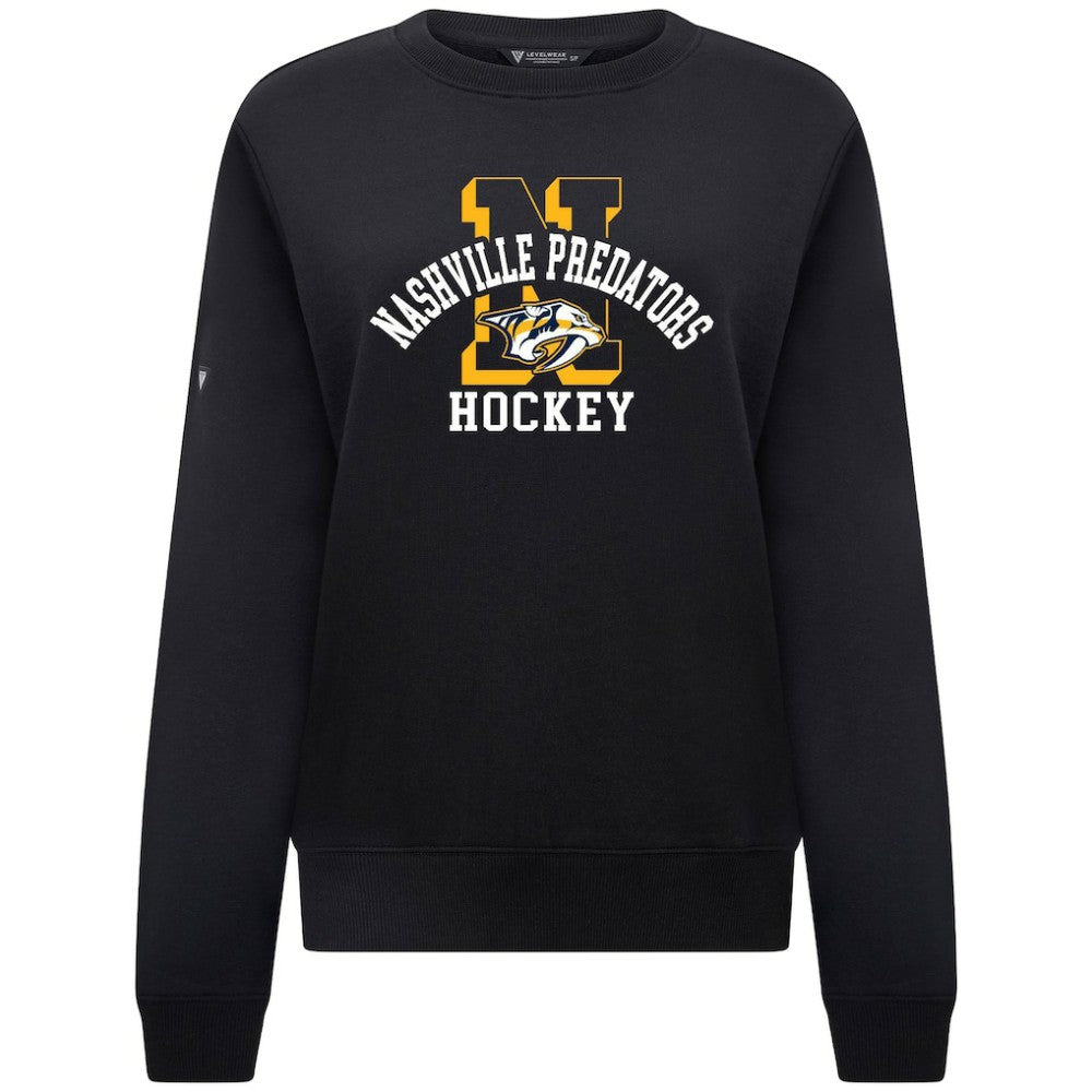 Nashville Predators Levelwear Women's Yvette Limelight Big Letter Sweatshirt Outlet