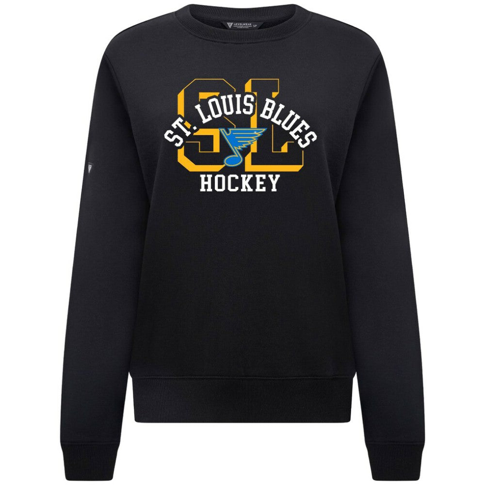 St. Louis Blues Levelwear Women's Yvette Limelight Big Letter Sweatshirt For Sale