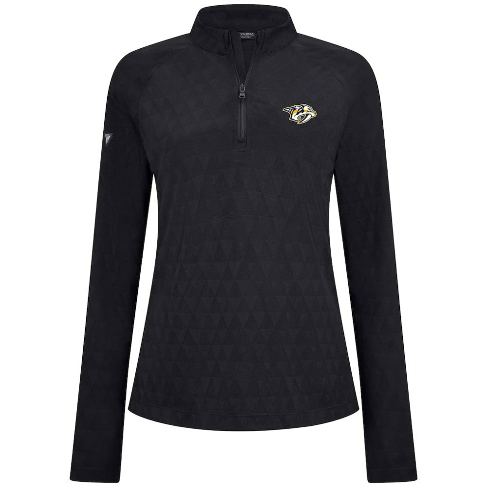 Nashville Predators Levelwear Women's Spike Raglan Quarter-Zip Top Sale