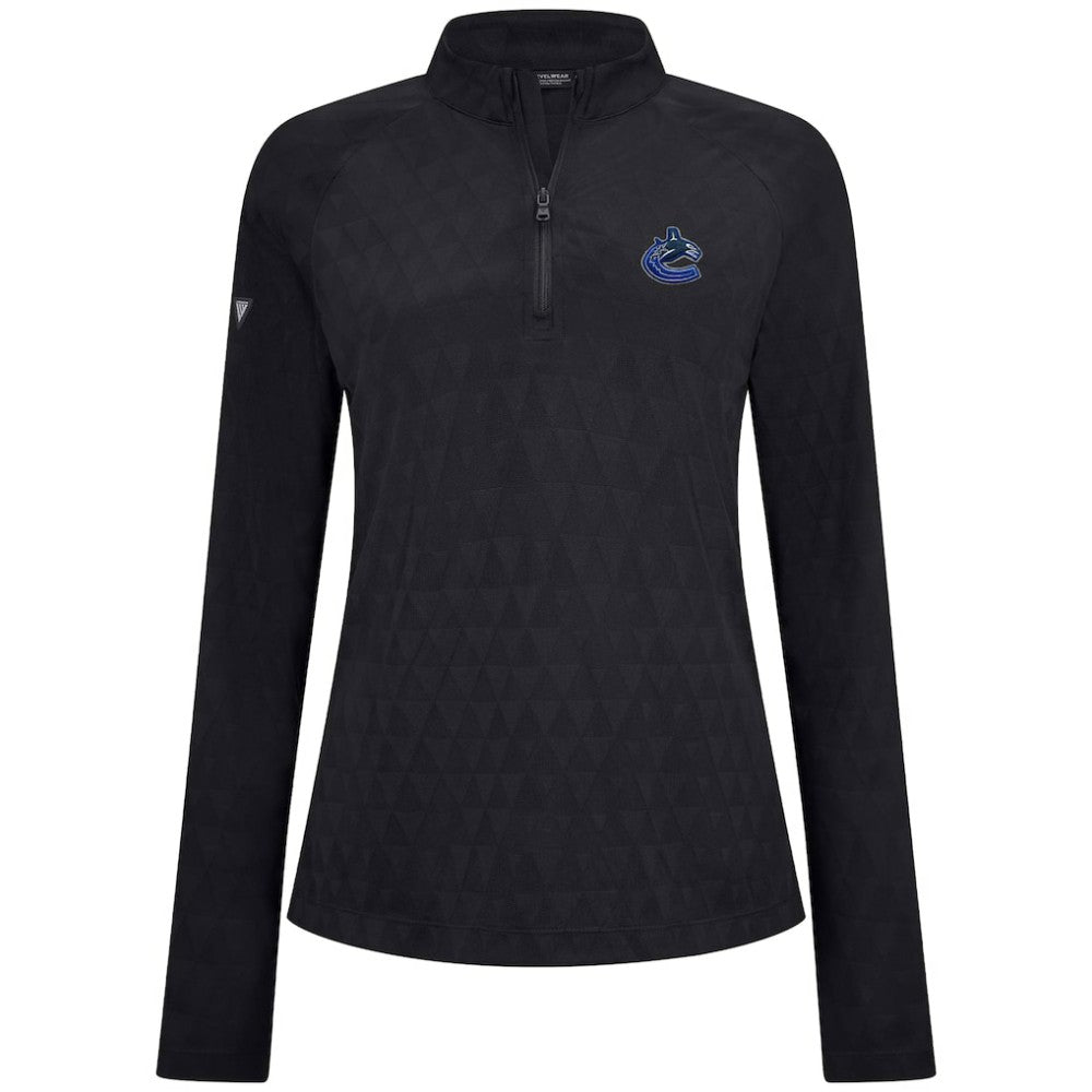 Vancouver Canucks Levelwear Women's Spike Raglan Quarter-Zip Top On Sale