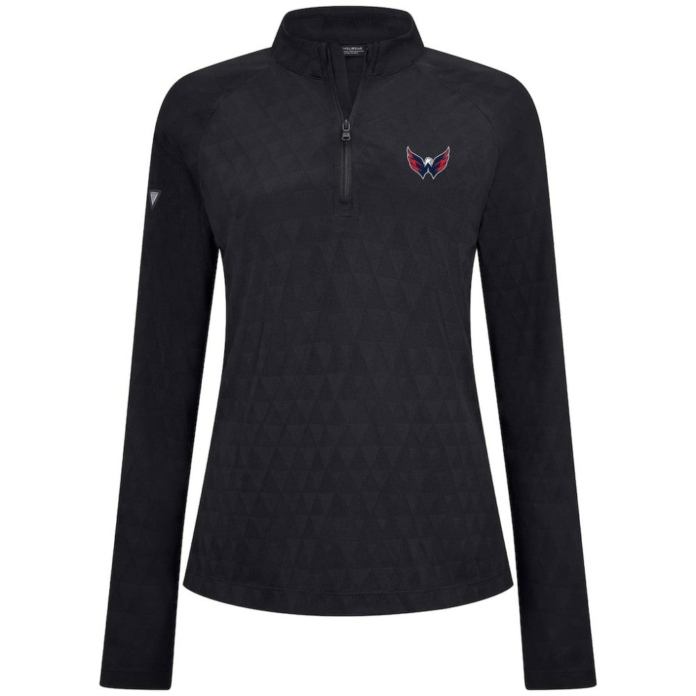 Washington Capitals Levelwear Women's Spike Raglan Quarter-Zip Top Outlet