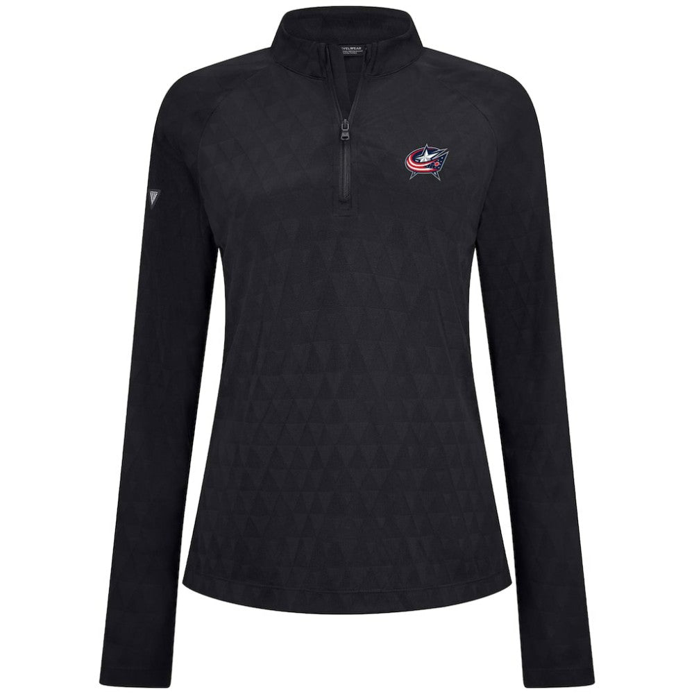 Columbus Blue Jackets Levelwear Women's Spike Raglan Quarter-Zip Top Sale