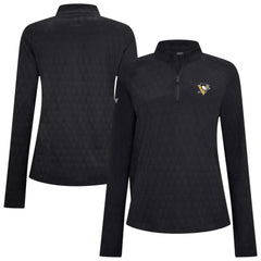 Pittsburgh Penguins Levelwear Women's Spike Raglan Quarter-Zip Top For Sale