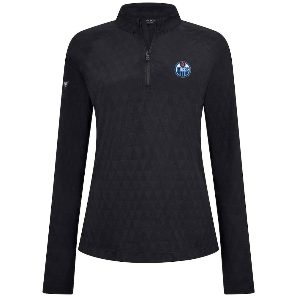Edmonton Oilers Levelwear Women's Spike Raglan Quarter-Zip Top Sale