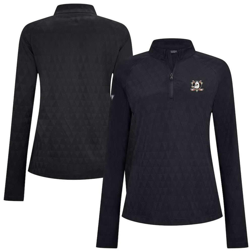 Anaheim Ducks Levelwear Women's Spike Raglan Quarter-Zip Top For Sale