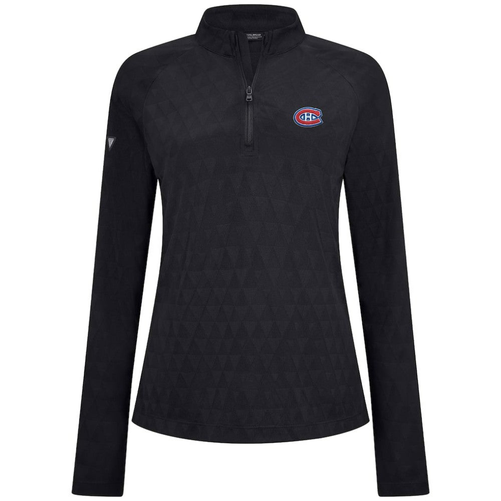Montreal Canadiens Levelwear Women's Spike Raglan Quarter-Zip Top Outlet