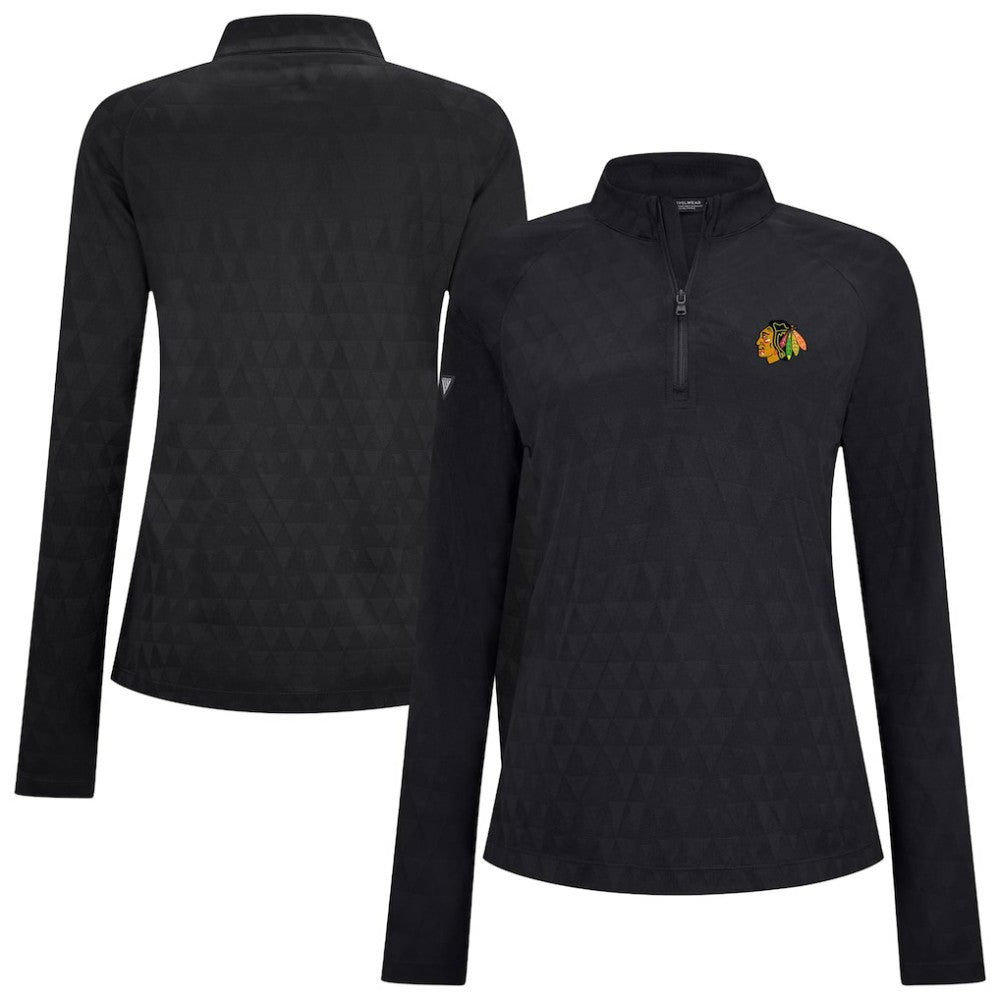 Chicago Blackhawks Levelwear Women's Spike Raglan Quarter-Zip Top Sale
