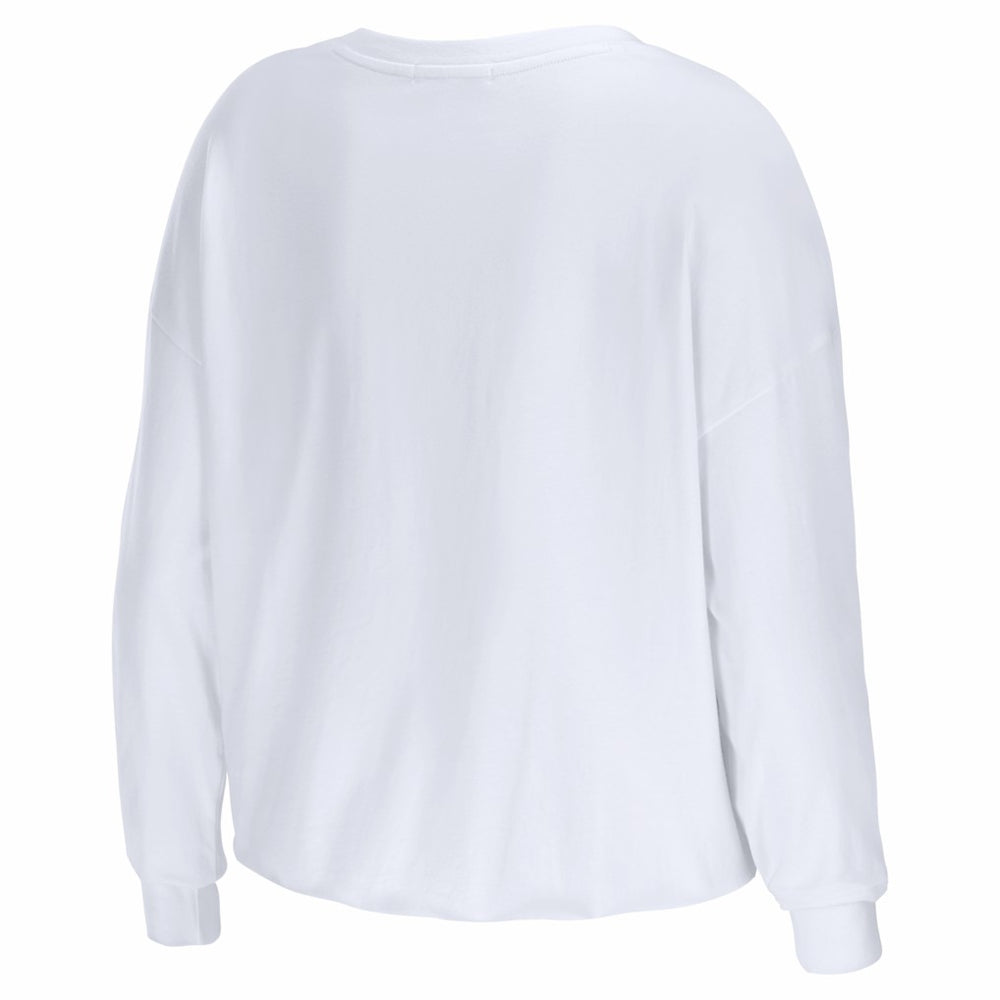 New England Patriots  WEAR by Erin Andrews Women's Super Bowl LX Cropped Long Sleeve T-Shirt