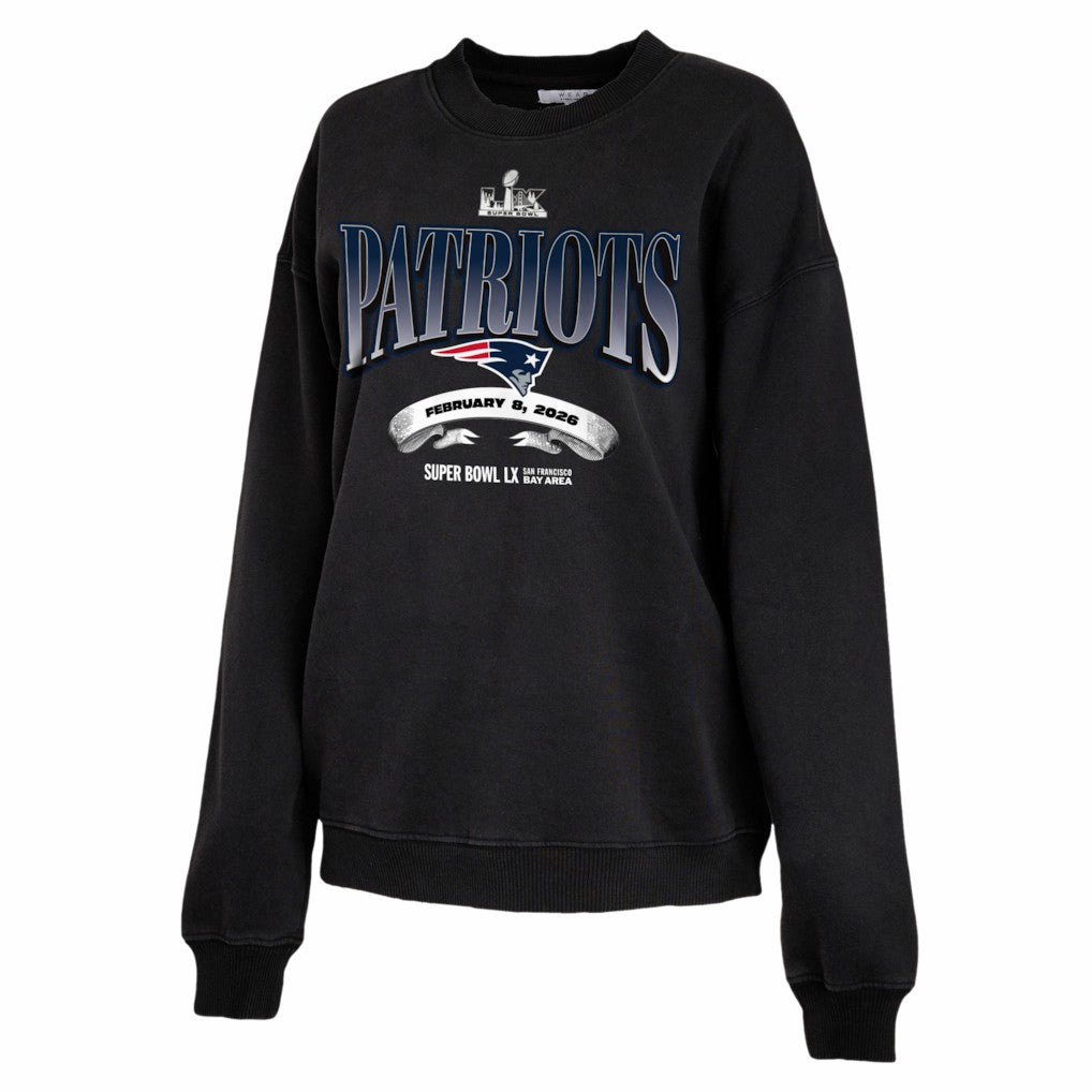 New England Patriots  WEAR by Erin Andrews Women's Super Bowl LX Fleece Sweatshirt