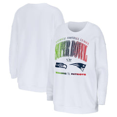 New England Patriots  vs. Seattle Seahawks WEAR by Erin Andrews Women's Super Bowl LX Matchup Sweatshirt