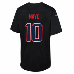 New England Patriots Nike Drake Maye  Youth Super Bowl LX Patch Carbon Fashion Game Jersey