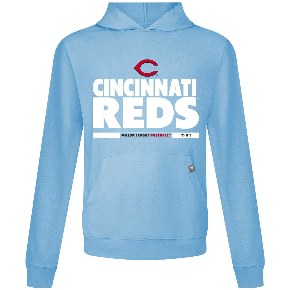 Cincinnati Reds Levelwear Relay Center Stage Long Sleeve Hooded T-Shirt | MLB Outlet