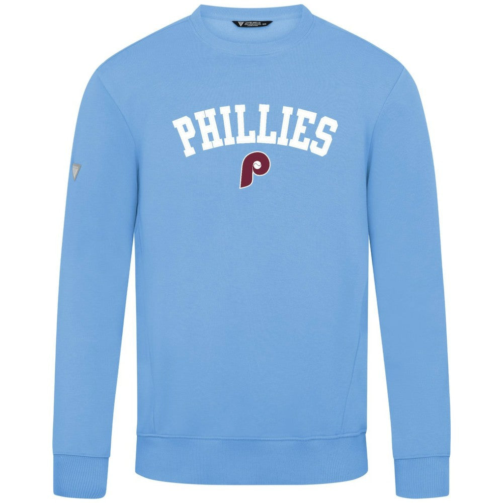 Philadelphia Phillies Levelwear Zane Felt Arch Pullover Sweatshirt | MLB Outlet