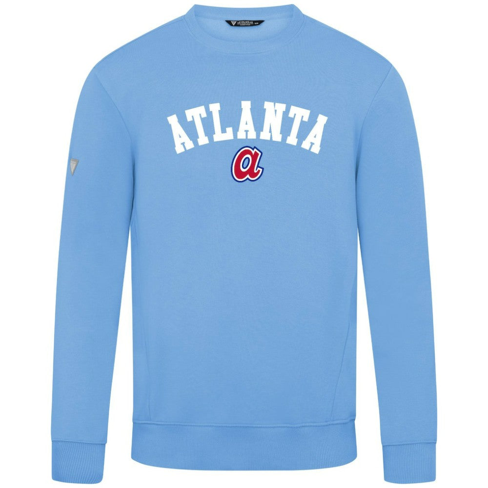 Atlanta Braves Levelwear Zane Felt Arch Pullover Sweatshirt | MLB Sale